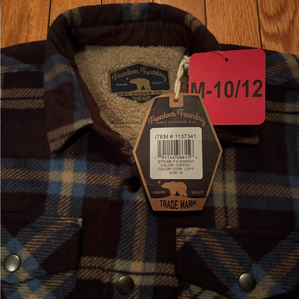 Freedom Foundry Men's Checkered Shirt Jacket - Brown and Blue